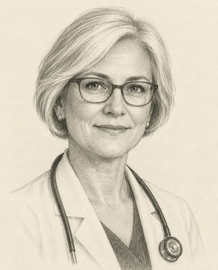 Pencil sketch of Dr. Helena Brandt