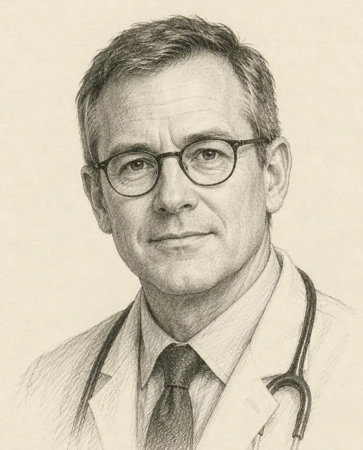 Pencil sketch of Dr. Martin Lenz
